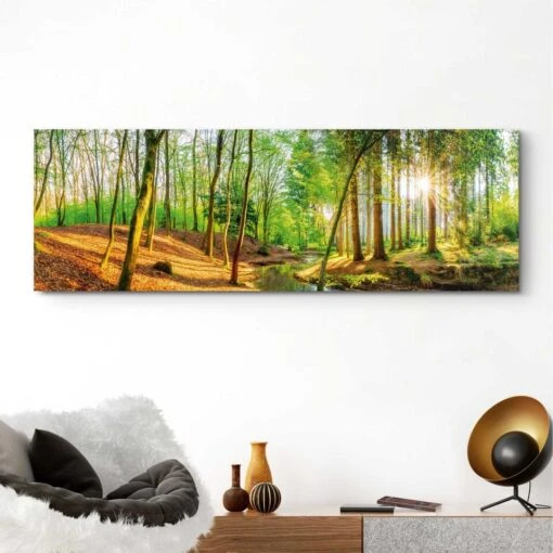 Schilderij Lentebos 1 52x156 Cm Groen -Lifestyle-Productwinkel 1000006615 0101