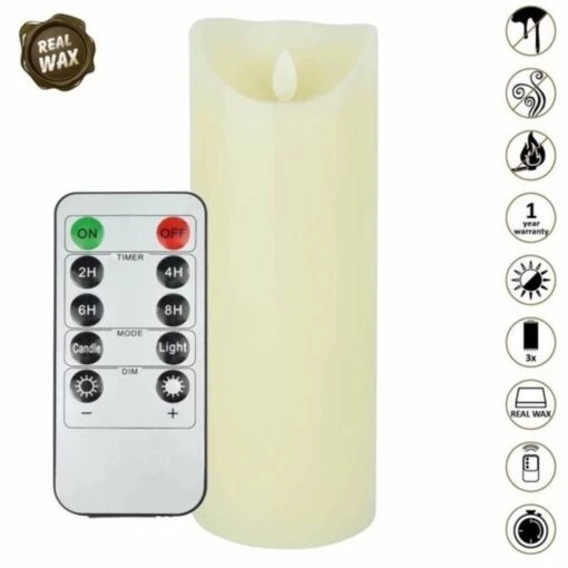 O'DADDY® LED Kaars - Bewegende Vlam - 22cm 8d - Timer En Dimfunctie -Lifestyle-Productwinkel 1000012464 0102