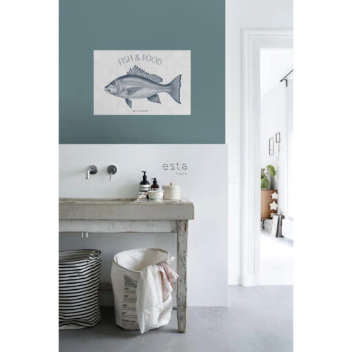 ESTAhome Muursticker - Vis - Blauw - 70 X 46,5 Cm - 159037 -Lifestyle-Productwinkel 1000013323 0101