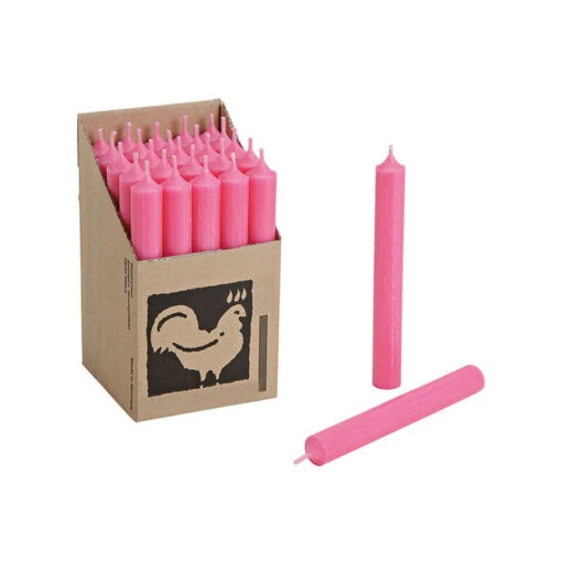 Merkloos Dinerkaarsen - 25 Stuks - Roze - 7 Tot 8 Branduren - 18 Cm -Lifestyle-Productwinkel 1000013535