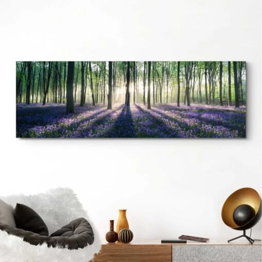 Schilderij Voorjaar In Het Bos 52x156 Cm Paars -Lifestyle-Productwinkel 1000033801 0101