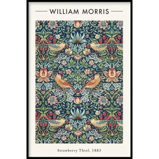 Walljar - William Morris - Strawberry Thief - Poster Met Lijst / 40 X 60 Cm -Lifestyle-Productwinkel 1000037123 0101