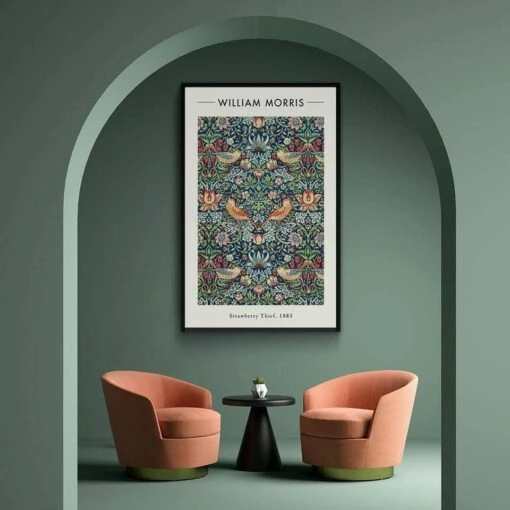 Walljar - William Morris - Strawberry Thief - Poster Met Lijst / 40 X 60 Cm -Lifestyle-Productwinkel 1000037123 0102