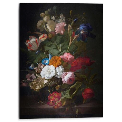 Alu-Dibond De Heem Bloemen 70x50 Cm Zwart -Lifestyle-Productwinkel 1000047124