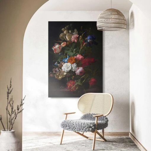 Alu-Dibond De Heem Bloemen 140x100 Cm Zwart -Lifestyle-Productwinkel 1000047129 0101