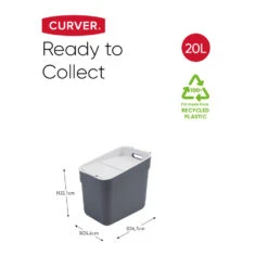 Curver Ready To Collect Prullenbak 20L - Donkergrijs -Lifestyle-Productwinkel 1000047941 0101