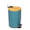 Orange85 Pedaalemmer Prullenbak Blauw 3 Liter Bamboe En Metaal -Lifestyle-Productwinkel 1000049514