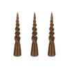 Mica Decorations Twist Kegelkaars - Set Van 3 - H25 X Ø5 Cm - Donkerbruin -Lifestyle-Productwinkel 1000064815