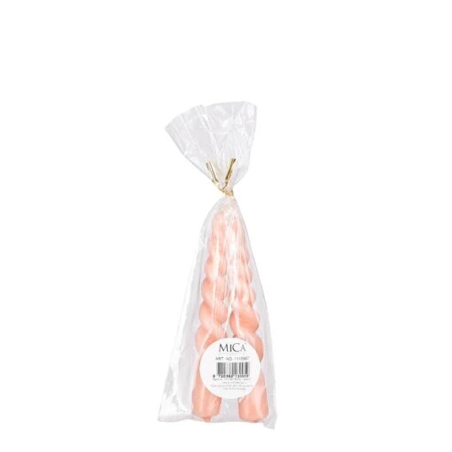 Mica Decorations Twist Kaars - Set Van 6 - H15 X Ø2,2 Cm - Roze -Lifestyle-Productwinkel 1000066303 0101