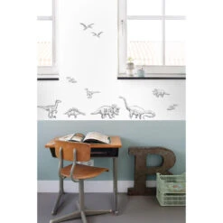 ESTAhome Muursticker - Dinosaurussen - Zwart Wit - 47,5 Cm X 66 Cm - 156105 -Lifestyle-Productwinkel 1000074768 0102