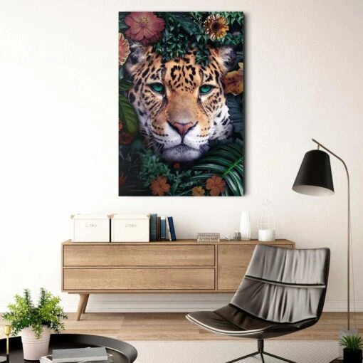 Glasschilderij Jungle Luipaard 116x78 Cm Bont -Lifestyle-Productwinkel 1000082398 0101