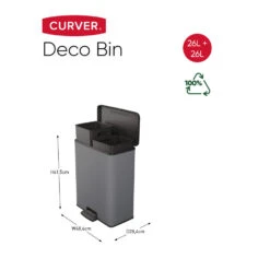 Curver Decobin Duo Prullenbak - 26L+26L - Rechthoekig - Cool Grey -Lifestyle-Productwinkel 1000082954 0101