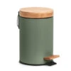 Zeller Pedaalemmer - 3L - Salie Groen - Metaal En Bamboe - 24 Cm -Lifestyle-Productwinkel 1000085447