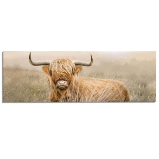 Schilderij Hooglander 52x156 Cm Beige -Lifestyle-Productwinkel 1000085529