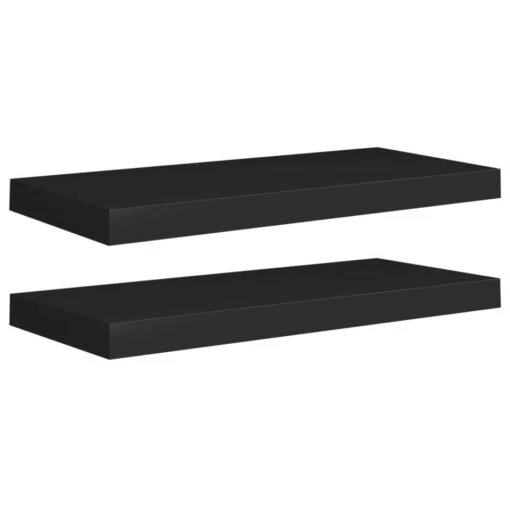 VidaXL Wandschappen Zwevend 2 St 60x23,5x3,8 Cm MDF Zwart -Lifestyle-Productwinkel 1000086989