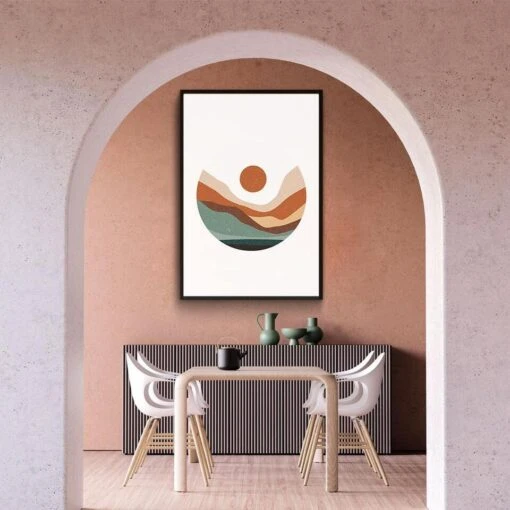 Walljar - Desert Sunrise - Poster Met Lijst / 60 X 90 Cm -Lifestyle-Productwinkel 1000091299 0102