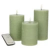 Anna's Collection LED Stompkaarsen Met Afstandsbediening - 3x - Jade Groen -Lifestyle-Productwinkel 1000093346