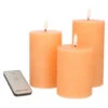 Anna's Collection LED Stompkaarsen Met Afstandsbediening - 3x - Perzik Oranje -Lifestyle-Productwinkel 1000094754