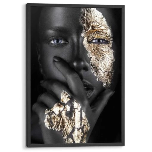 Ingelijste Poster Gouden Hand 93x63 Cm Goudkleurig -Lifestyle-Productwinkel 1000095064