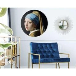 Glasschilderij Vermeer Meisje Met De Parel Ø 70 Cm Bruin -Lifestyle-Productwinkel 1353162875 0101