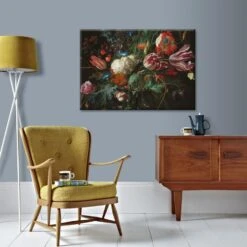 Art For The Home - Canvas - Bloemen In Een Glazen Vaas - 100x70 Cm -Lifestyle-Productwinkel 1402329951 0101