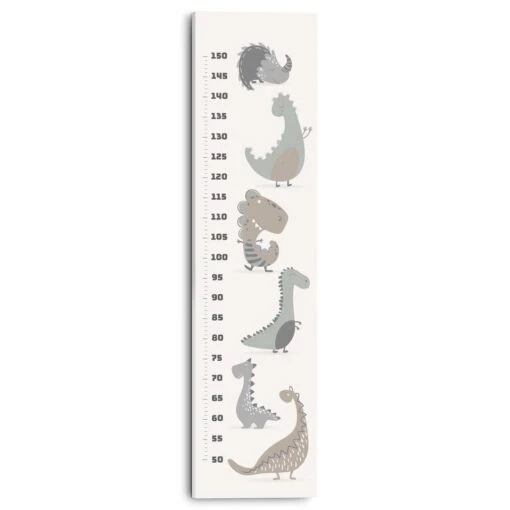 Schilderij Groeimeter Dinosaurus 120x30 Cm Groen -Lifestyle-Productwinkel 1653294165