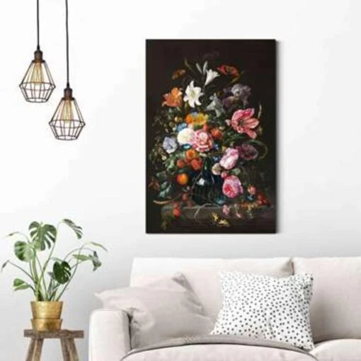 Schilderij De Heem Vaas Met Bloemen 90x60 Cm Bont -Lifestyle-Productwinkel 1949628477 0101