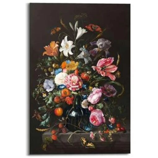 Schilderij De Heem Vaas Met Bloemen 90x60 Cm Bont -Lifestyle-Productwinkel 1949628477