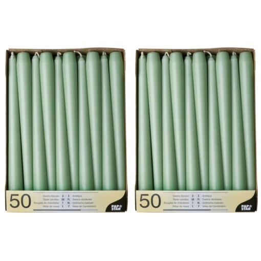 Conpax Candles Dinerkaarsen - 50x - Jade Groen - 7 Branduren - 25 Cm -Lifestyle-Productwinkel 7e06d38783b04f6fa3be1f1848975ce2