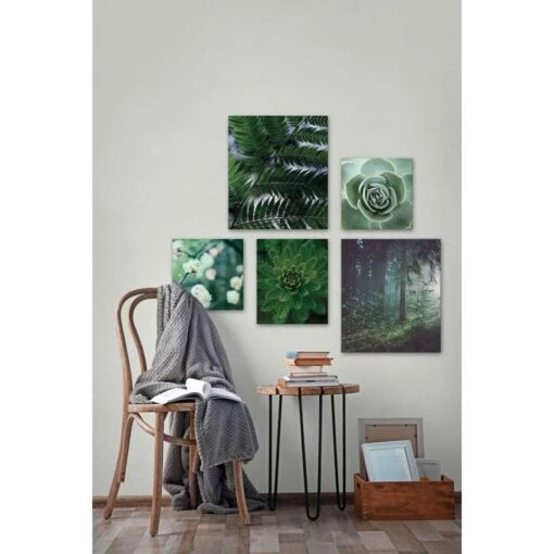 Wohnidee Canvas Set Van 5 Puur Natuur - Groen - 60x80 Cm -Lifestyle-Productwinkel 81028273 0200