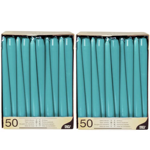 Conpax Candles Dinerkaarsen - 50x - Turquoise - 7 Branduren - 25 Cm -Lifestyle-Productwinkel be7e6eaea5304d6e8bd0167e47345d1d